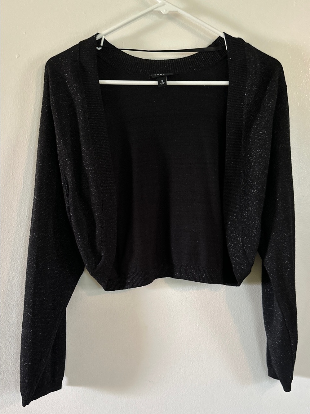 Torrid black metallic shimmer/sparkle shrug